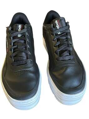 Reebok Women's Club C Double Geo Platform Sneakers in Black/White